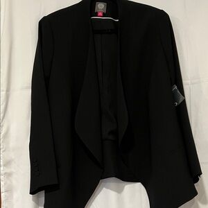 Vince Camuto Black Open-Front Draped Blazer
